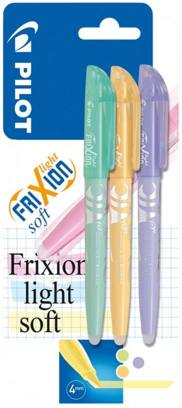 Pilot FriXion Light Soft Highlighter Assorted  Medium Chisel 3.8 mm Pack of 3