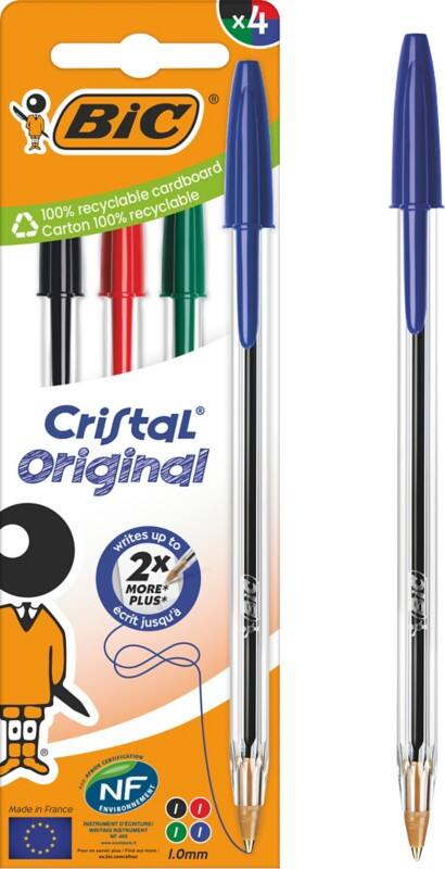 BIC Original 516834 Ballpoint Pen Assorted 0.4 mm Medium Ballpoint Refillable  Pack of 4
