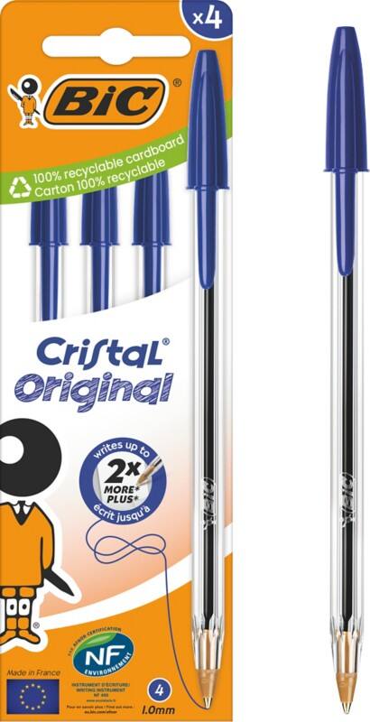 BIC Original 516332 Ballpoint Pen Blue 0.4 mm Medium Ballpoint Refillable  Pack of 4