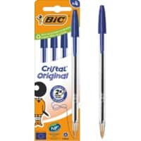 BIC Original 516332 Ballpoint Pen Medium 0.4 mm Refillable Blue Pack of 4