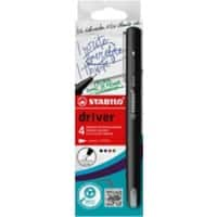 STABILO dr!ver Fineliner Pen 0.4 mm Needlepoint Assorted EO1088/4-01 Pack of 4