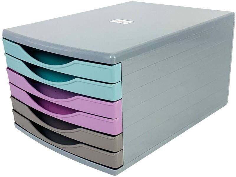 Deflecto Desktop Drawers Plastic Assorted 6 Drawers 29 x 40.3 x 21.2 cm A4