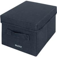 Leitz Fabric Storage Box 6146 With Lid Small Grey Fabric 6.9 Litre 190 x 285 x 160 mm Pack of 2