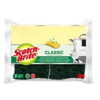 Scotch-Brite Classic Sponge 10.5 x 2.5 x 15 cm Green, Yellow Pack of 2