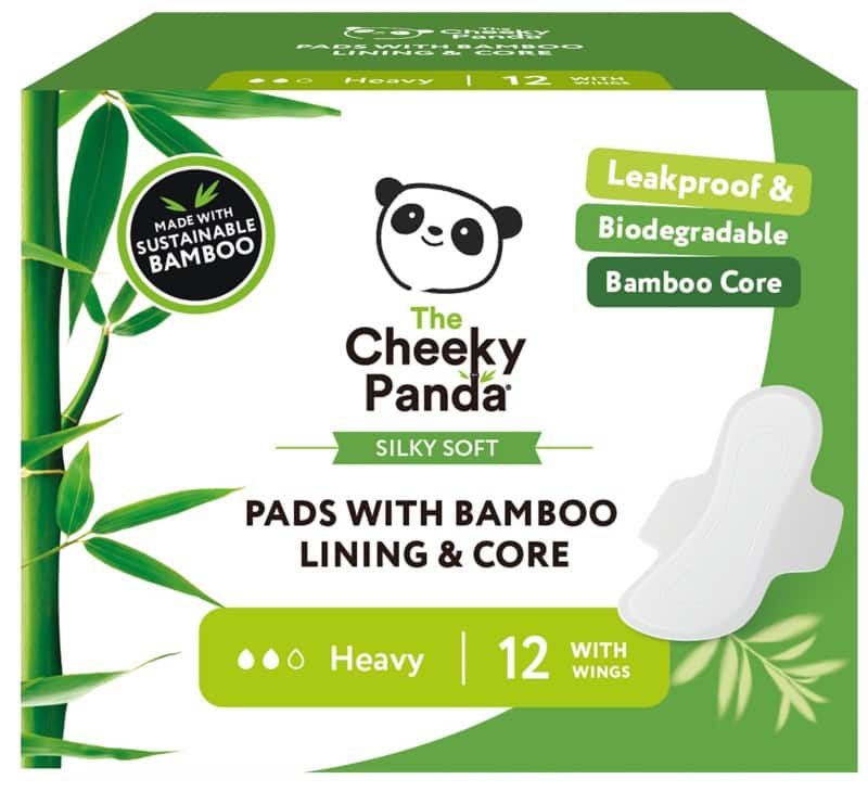 The Cheeky Panda Heavy Bamboo Sanitary Pads Pack of 12