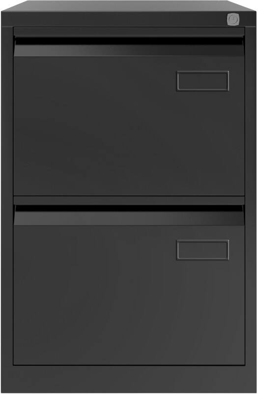 Bisley Filing Cabinet 2 Drawers Lockable 470 x 622 x 711 mm Black  