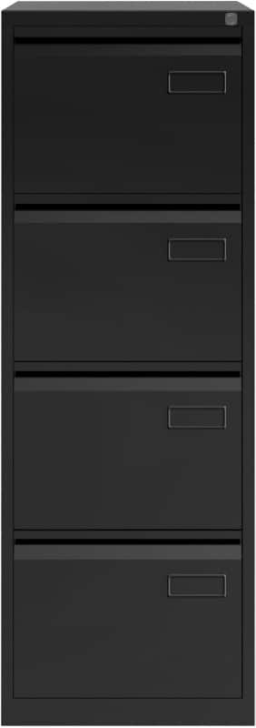 Bisley Filing Cabinet 4 Drawers Lockable 470 x 622 x 1,312 mm Black  