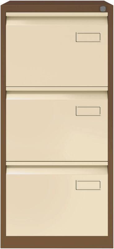 Bisley Filing Cabinet 3 Drawers Lockable 470 x 622 x 1,016 mm Coffee, Cream  