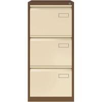 Bisley Filing Cabinet 3 Drawers Lockable 470 x 622 x 1,016 mm Coffee, Cream  
