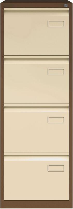 Bisley Filing Cabinet 4 Drawers Lockable 470 x 622 x 1,312 mm Coffee, Cream  