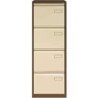 Bisley Filing Cabinet 4 Drawers Lockable 470 x 622 x 1,312 mm Coffee, Cream  