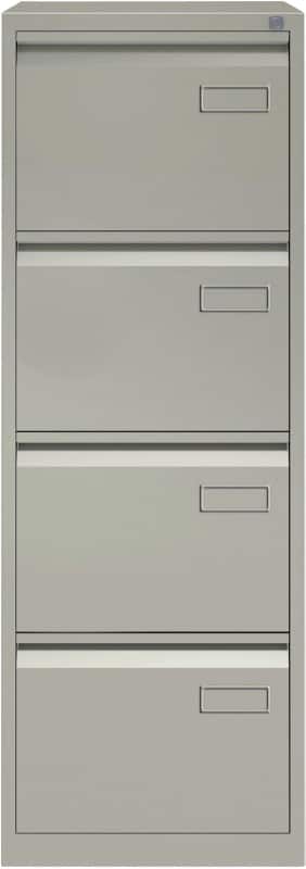 Bisley Filing Cabinet 4 Drawers Lockable 470 x 622 x 1,312 mm Grey  