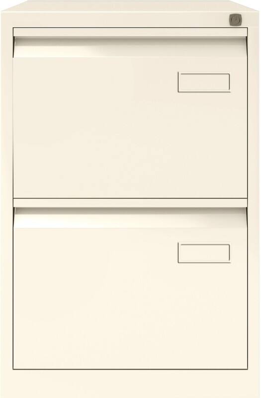 Bisley Filing Cabinet 2 Drawers Lockable 470 x 622 x 711 mm Chalk White  