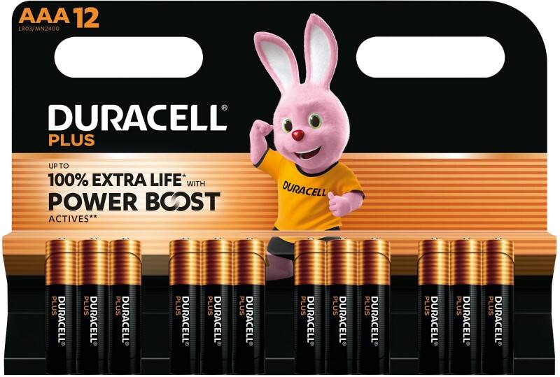 Duracell Batteries Plus Power Boost AAA LR03 Alkaline Pack of 12