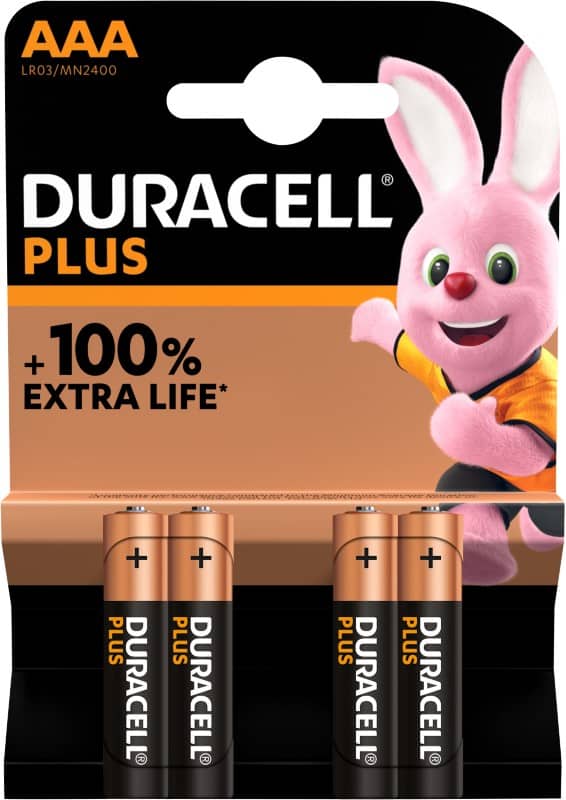 Duracell Batteries Plus Power Boost AAA LR03 Alkaline Pack of 4