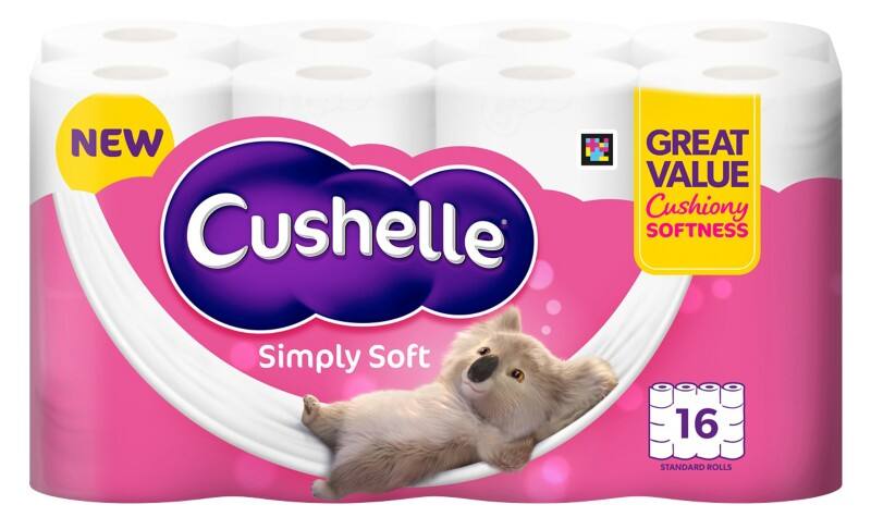 Cushelle Simply Soft  Toilet Roll 101343 Pack of 16 Rolls 