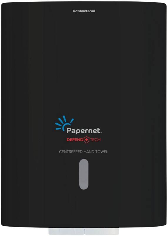 Papernet Defend Tech 417208 Paper Hand Towel Dispenser Plastic Lockable Manual Black
