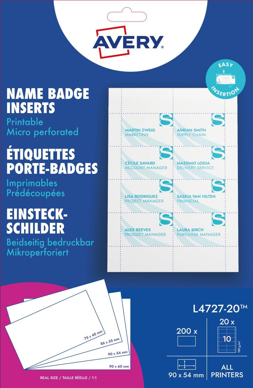 AVERY Zweckform Badge Insert 9 x 5.4 cm Pack of 200