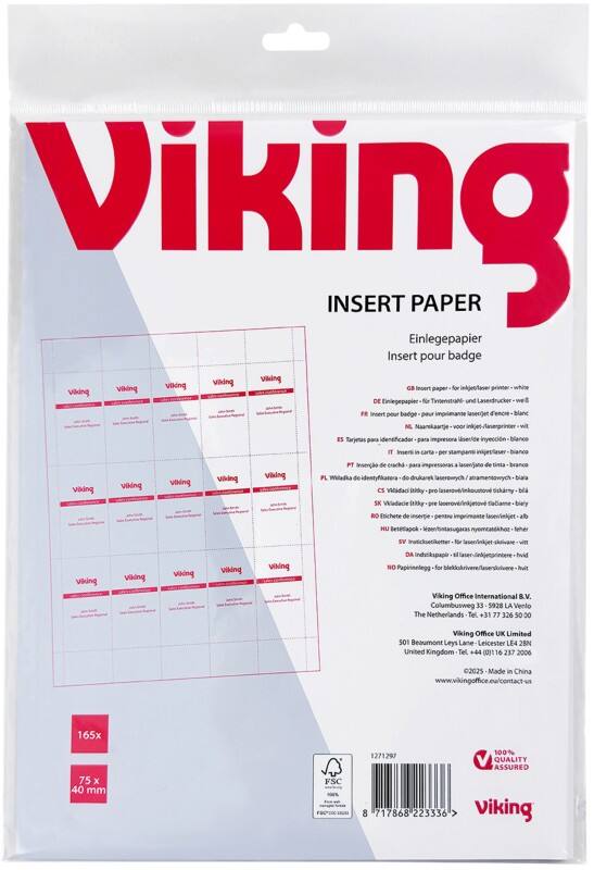 Viking Badge Insert 22.5 x 32 cm 165 Pieces