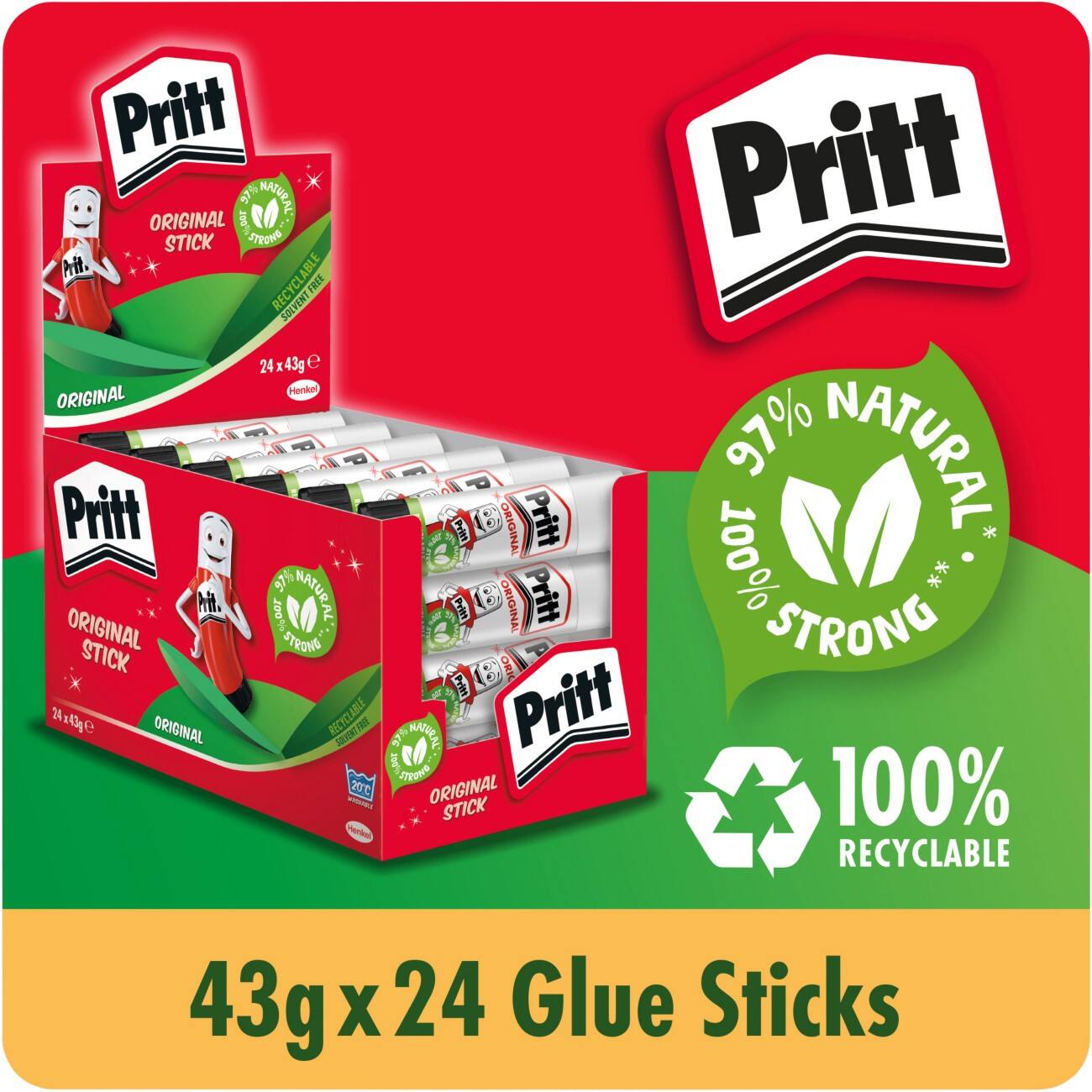 Pritt Glue Stick White Pack of 24