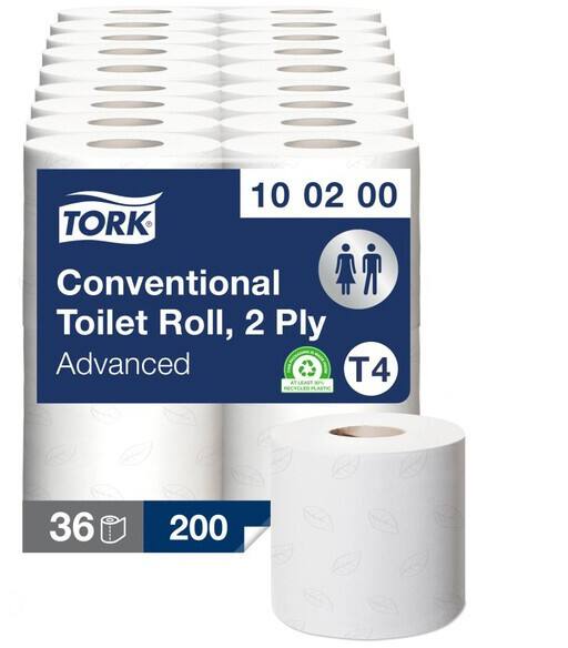 Tork T4 Advanced  Toilet Paper 2 Ply 100200 Pack of 36 