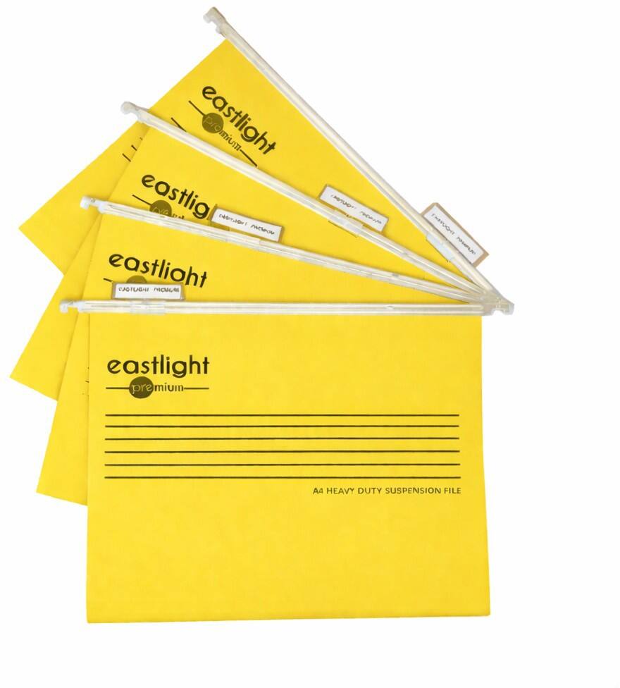Eastlight Suspension File A4 15 mm 220 gsm Yellow Pack of 25
