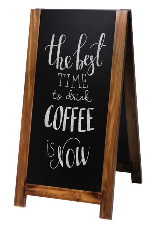 SHOWDOWN Natura Pavement Sign Freestanding Wood Light Brown Weather proof ZPCHBLX59x116