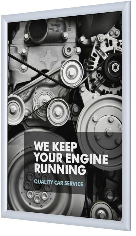 SHOWDOWN A2 Snap Frame Hanging Silver Aluminium KRA2G25 45.1 (W) x 1.1 (D) x 62.5 (H) cm KRA2G25