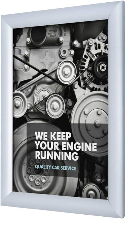 SHOWDOWN A4 Snap Frame Hanging Silver Aluminium KRA4G25 24.1 (W) x 1.1 (D) x 32.8 (H) cm KRA4G25