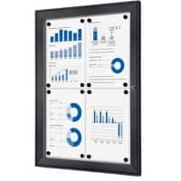 SHOWDOWN Lockable Notice Board Magnetic 52.1 (W) x 69.6 (H) cm Anthracite 4 x A4