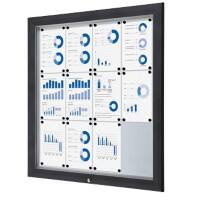 SHOWDOWN Lockable Notice Board Magnetic 102.5 (W) x 106.7 (H) cm Anthracite 12 x A4