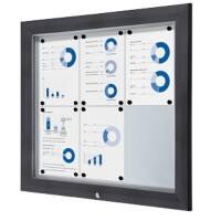 SHOWDOWN Lockable Notice Board Magnetic 80.5 (W) x 76 (H) cm Anthracite 6 x A4