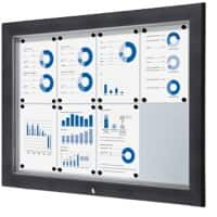 SHOWDOWN Lockable Notice Board Magnetic 102.5 (W) x 76 (H) cm Anthracite 8 x A4