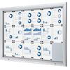 SHOWDOWN Lockable Notice Board Magnetic 146.5 (W) x 106.7 (H) cm Silver 18 x A4