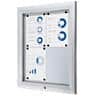 SHOWDOWN Lockable Notice Board Magnetic 58.3 (W) x 76 (H) cm Silver 4 x A4