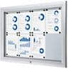SHOWDOWN Lockable Notice Board Magnetic 102.5 (W) x 76 (H) cm Silver 8 x A4