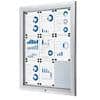 SHOWDOWN Lockable Notice Board Magnetic 80.5 (W) x 106.7 (H) cm Silver 9 x A4