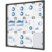 SHOWDOWN Lockable Notice Board Magnetic 93.1 (W) x 96.3 (H) cm Black 12 x A4