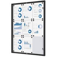 SHOWDOWN Lockable Notice Board Magnetic 71.1 (W) x 96.3 (H) cm Black 9 x A4