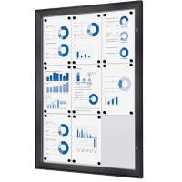 SHOWDOWN Lockable Notice Board Magnetic 74.1 (W) x 100.4 (H) cm Anthracite 9 x A4