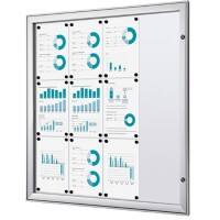 SHOWDOWN Lockable Notice Board Magnetic 96.9 (W) x 100.4 (H) cm Silver 12 x A4