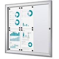 SHOWDOWN Lockable Notice Board Magnetic 74.1 (W) x 69.6 (H) cm Silver 6 x A4
