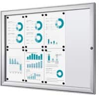 SHOWDOWN Lockable Notice Board Magnetic 96.1 (W) x 69.6 (H) cm Silver 8 x A4