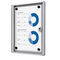SHOWDOWN Lockable Notice Board Magnetic 27.1 (W) x 35 (H) cm Silver 1 x A4