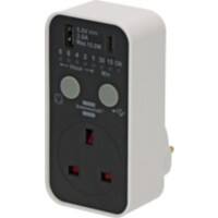 Brennenstuhl Digital Countdown Timer USB-A & USB-C white/black