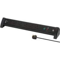 Brennenstuhl Premium Office-Line Power Unit for Desk USB-C Power Delivery 30W & USB-A 18W Switch 6-way 3m Black