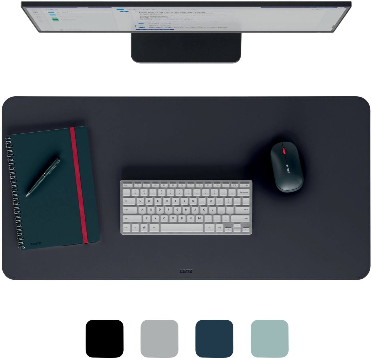 Leitz Large Desk Mat 53820095 Black 80 x 40 cm PVC  (Polyvinyl Chloride) Rollable