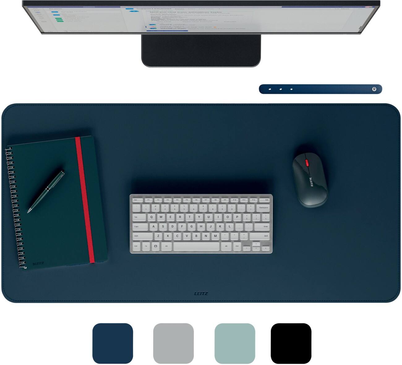 Leitz Large Desk Mat 53820068 Dark Blue 80 x 40 cm PVC (Polyvinyl Chloride) Rollable