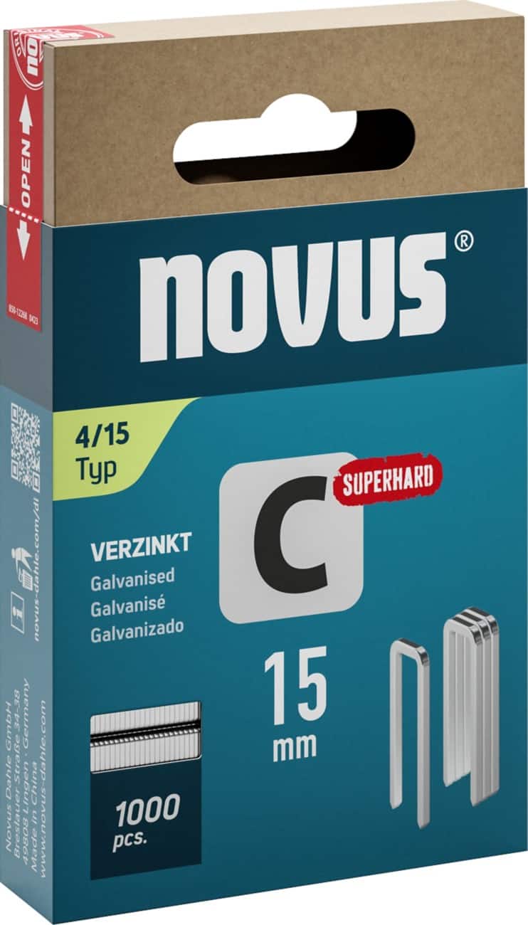 Novus Staples 042-0801 Galvanised Wire Silver Grey Pack of 1000