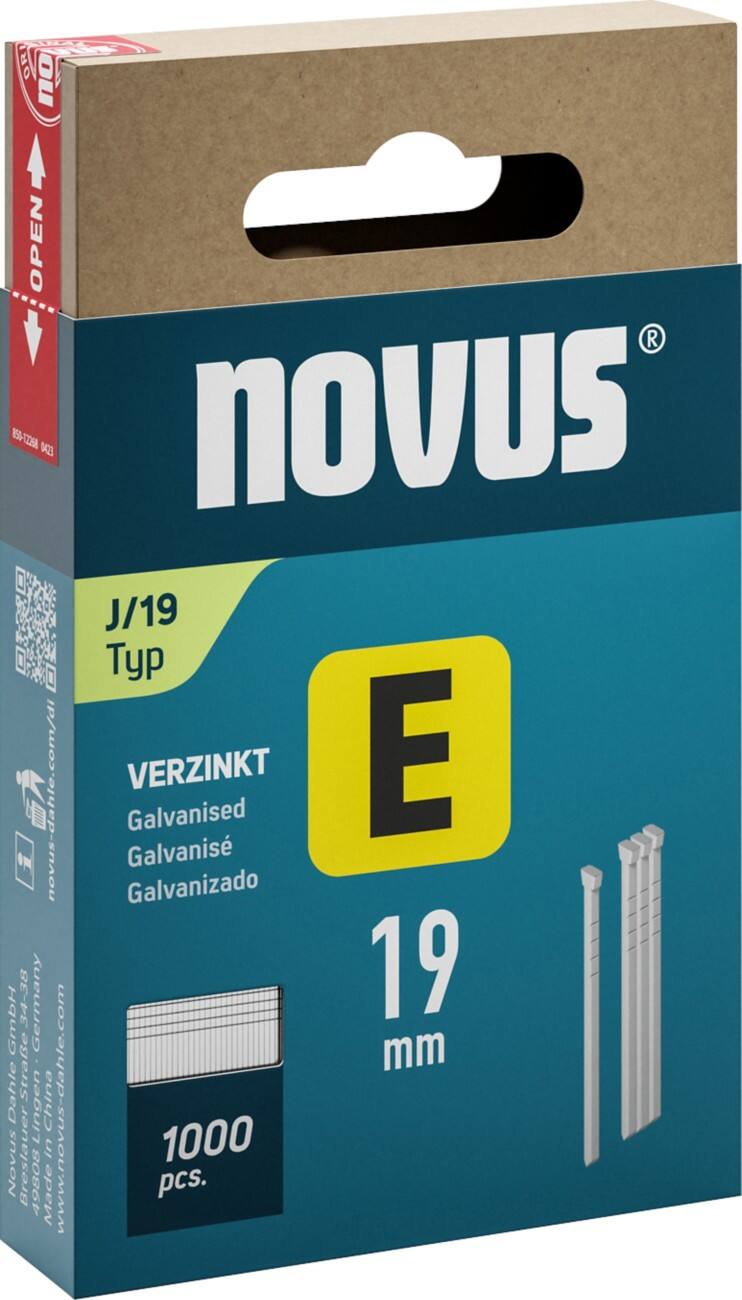 Novus Nails 044-0090 Galvanised Wire Silver Grey Pack of 1000